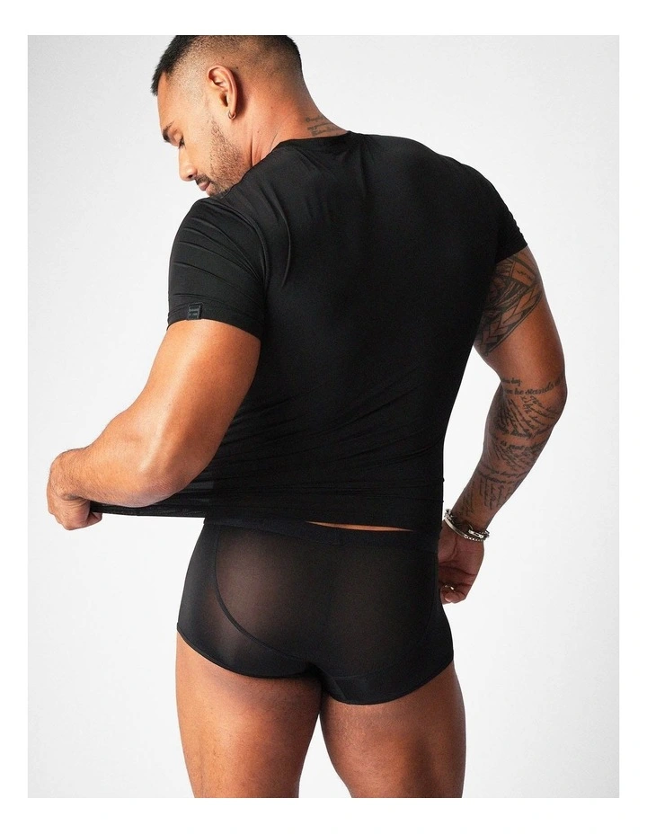 Allure Sheer Cropped Tee in Noir image 3