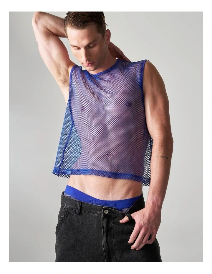 Edge Net Muscle Tank in Ultramarine image 1