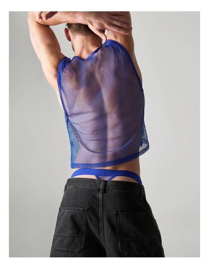 Edge Net Muscle Tank in Ultramarine image 3