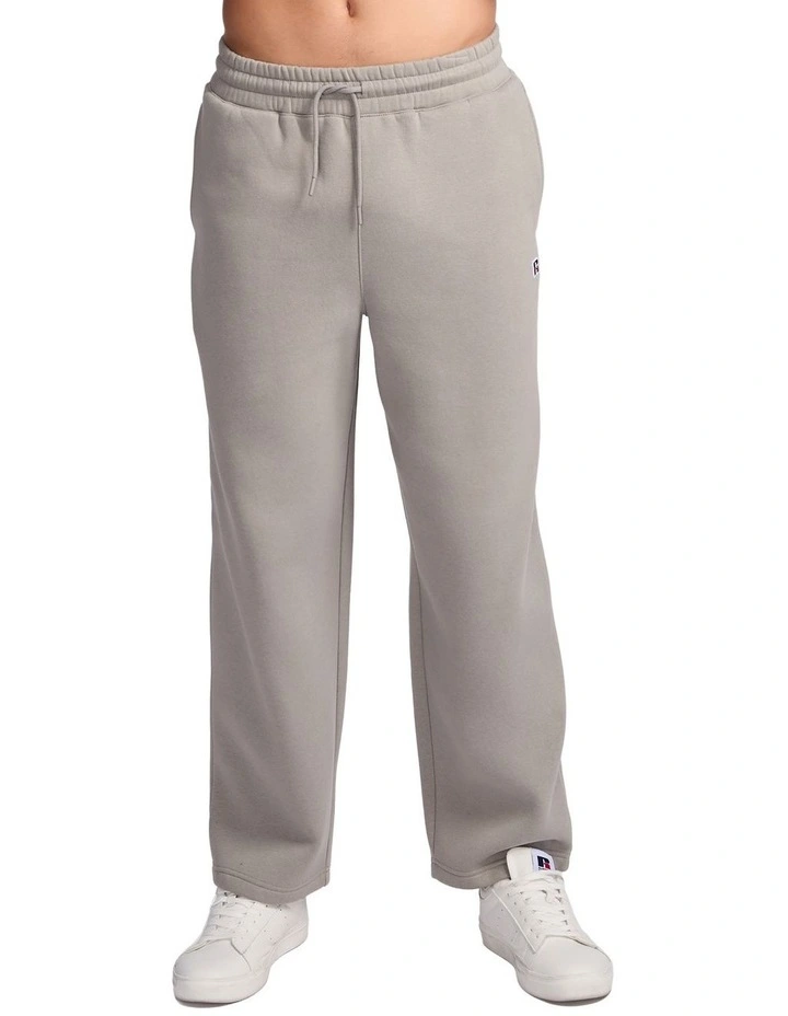 R Logo Straight Leg Men's Track Pants - Grey Stone image 1