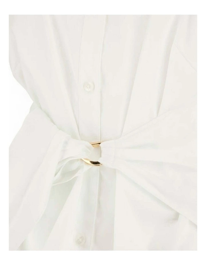 Long Sleeve Mimi Wrap Top in White image 4