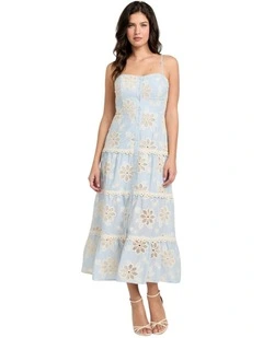 Tabitha Midi Dress in Blue Multi