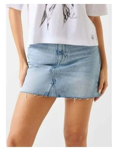 Layla Mini Denim Skirt in Blue