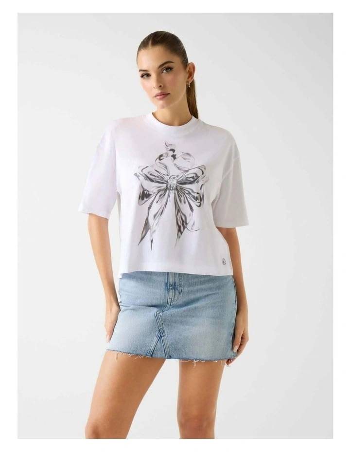 Layla Mini Denim Skirt in Blue image 3