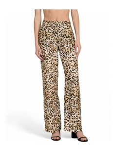 Enora Printed Straight Pant in Brown