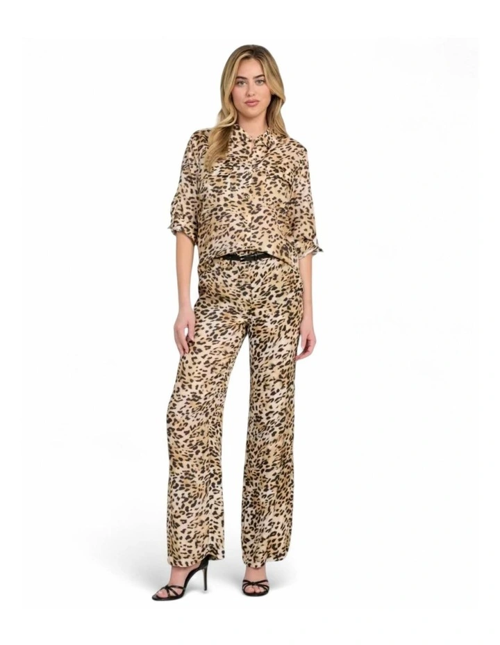 Enora Printed Straight Pant in Brown image 3