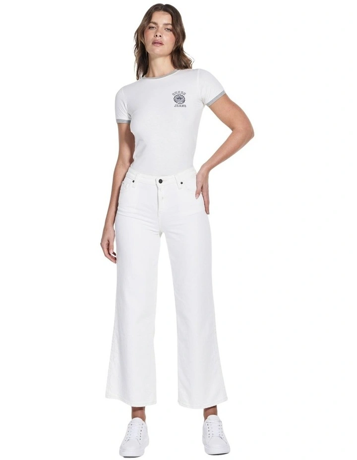Eco Wide Leg Jeans in White image 3