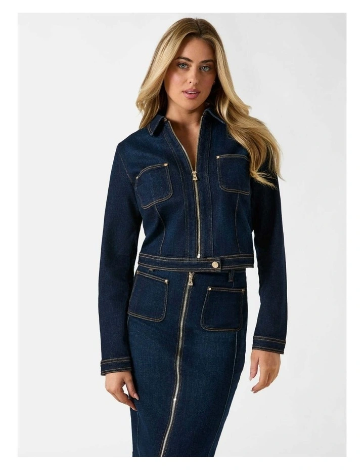 Amelie Denim Jacket in Blue image 3