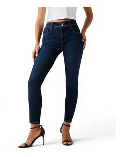 High-Rise Skinny Shape Up Denim Jeans In Dark Wash