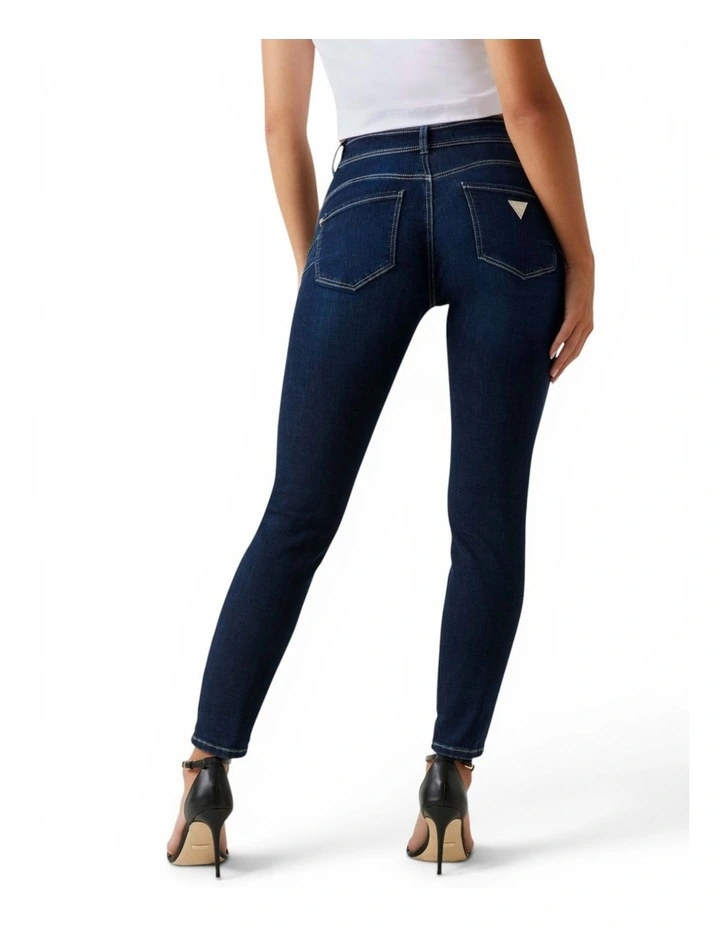 High-Rise Skinny Shape Up Denim Jeans In Dark Wash image 3