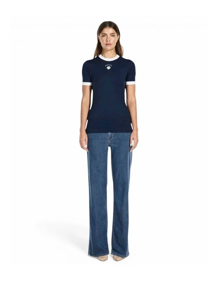 Mini Rose Short Sleeve Top in Blue image 2