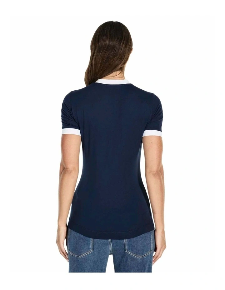Mini Rose Short Sleeve Top in Blue image 4