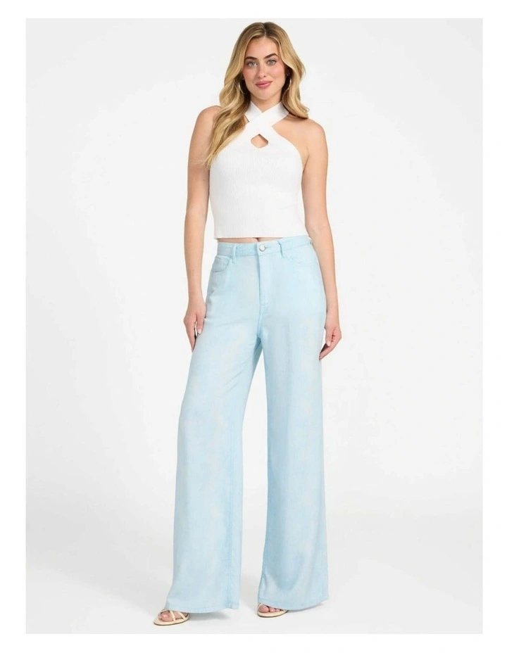 High-Rise Bellflower Wide Leg Pants in Light Wash image 2