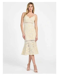 Clarise Lace Dress in Yellow Multi