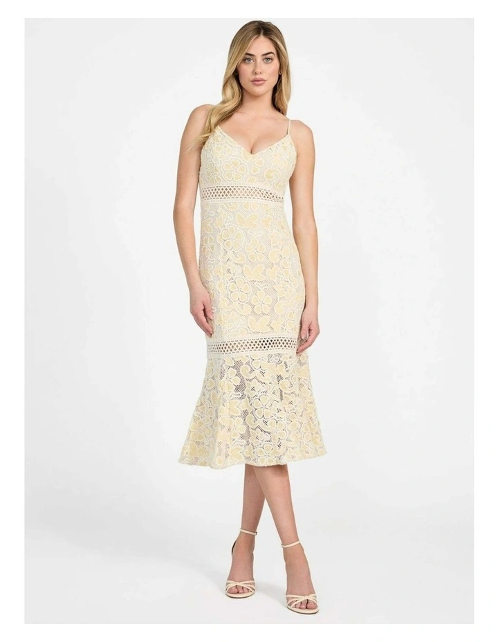 Clarise Lace Dress in Yellow Multi image 1