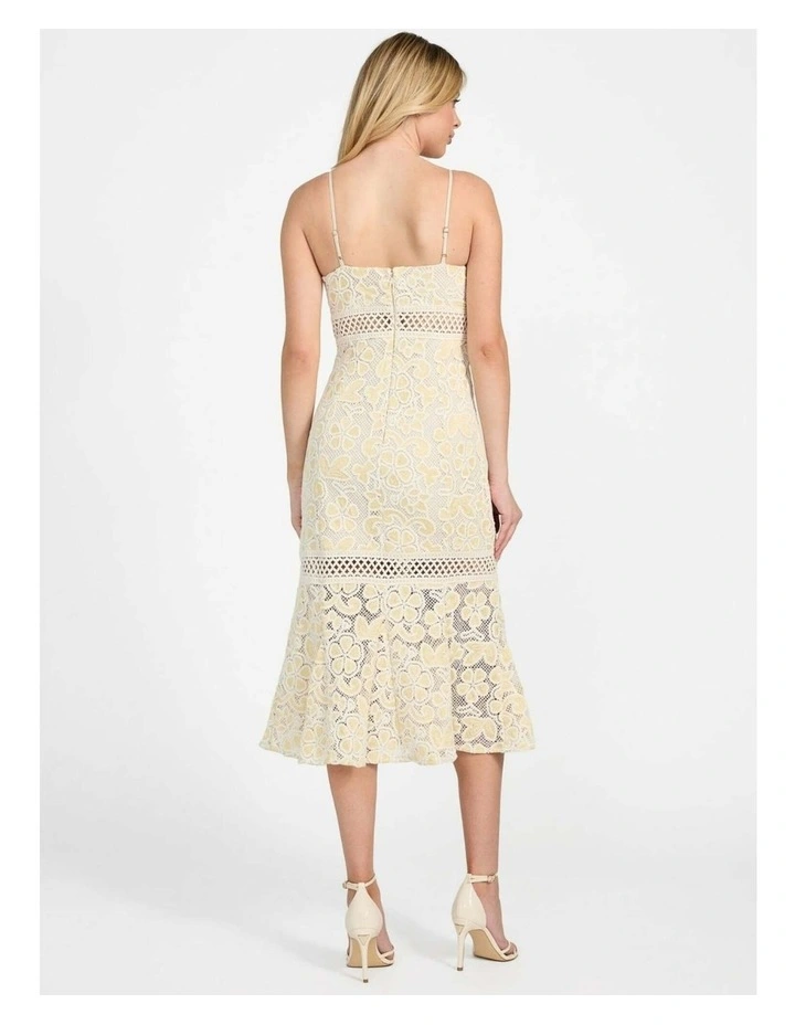 Clarise Lace Dress in Yellow Multi image 4
