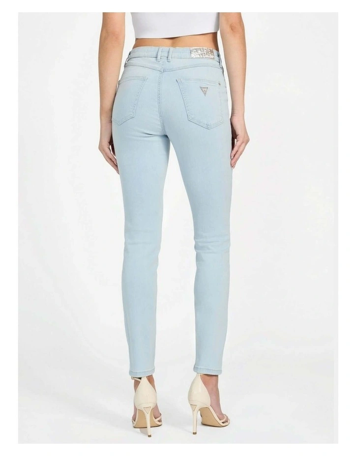 High Rise Skinny 1981 Exposed Button Jeans in Nuage Light Wash image 5