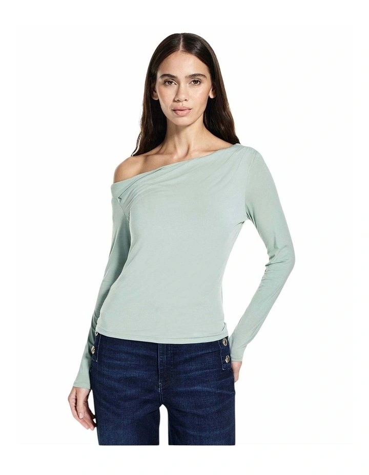 Julianna Long Sleeves Top in Light Green image 1