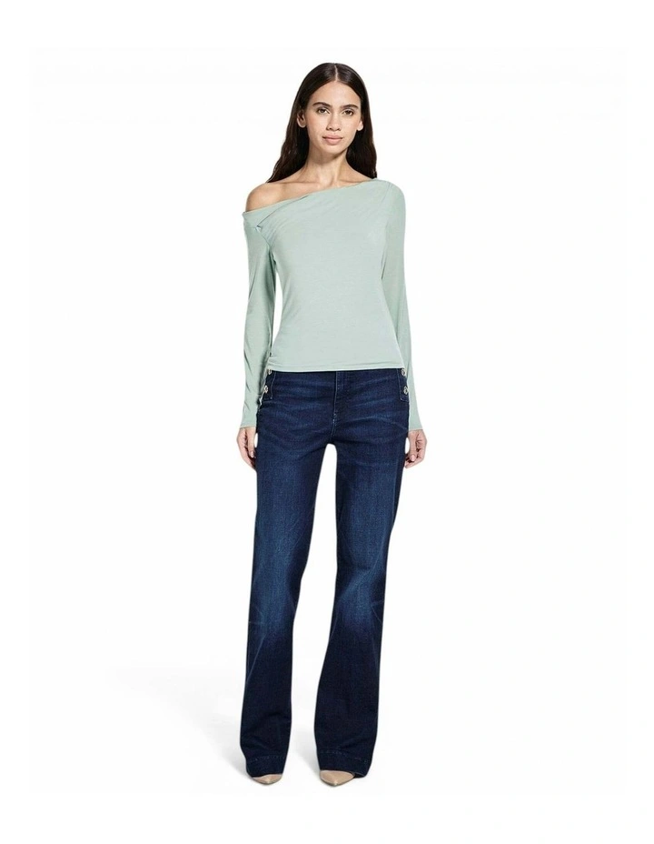 Julianna Long Sleeves Top in Light Green image 2