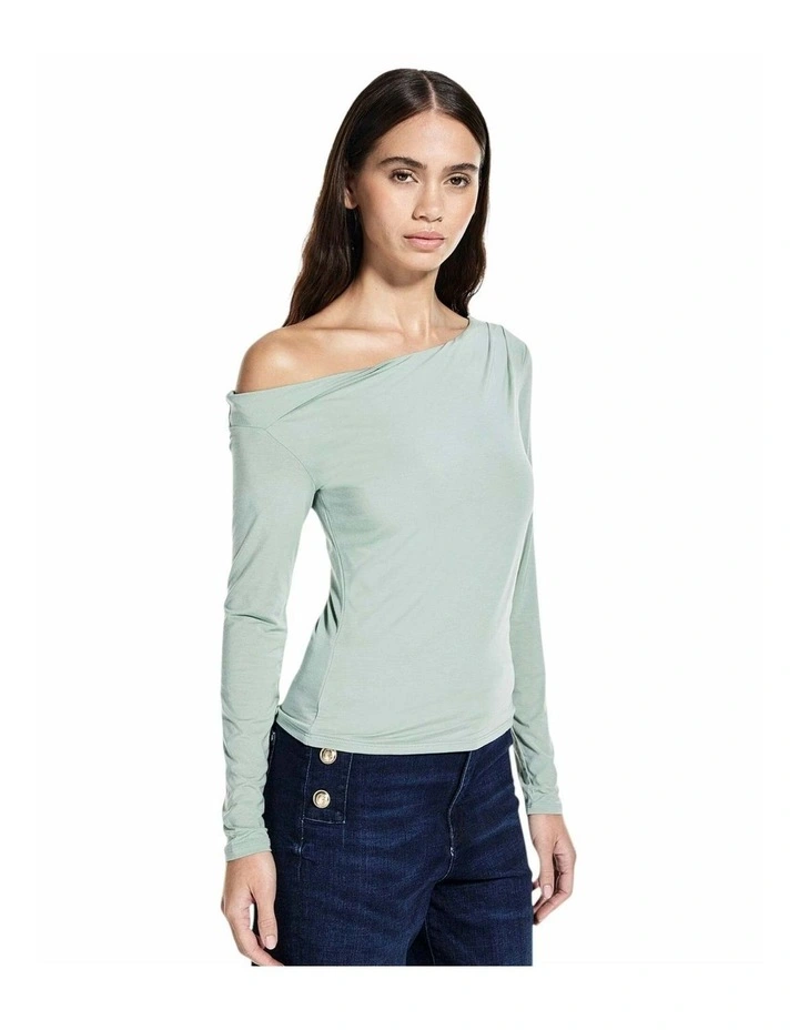 Julianna Long Sleeves Top in Light Green image 3