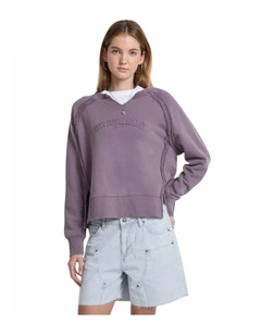 GUESS Originals Vintage Notch Sweatshirt in Purple