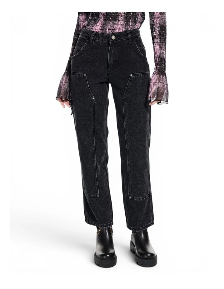 Originals Zip Carpenter Jeans in Black image 1