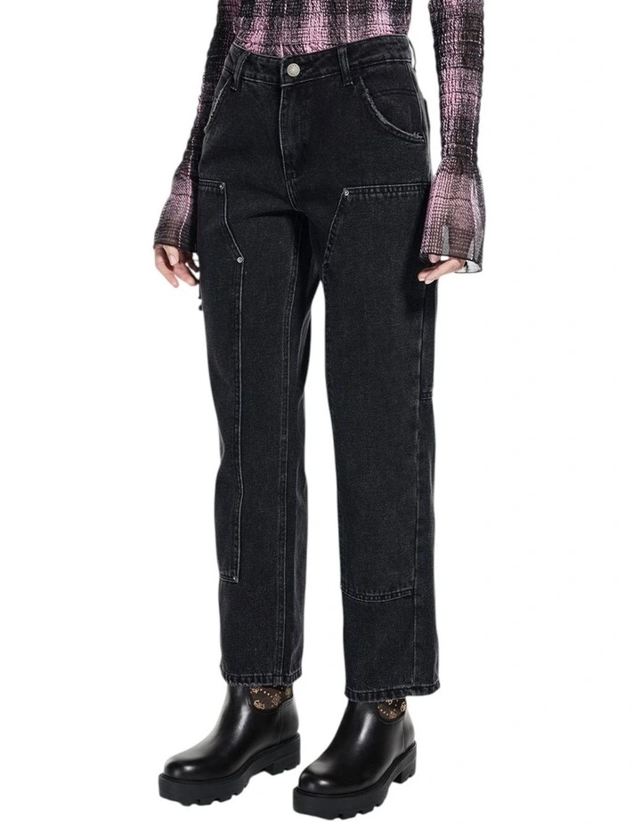 Originals Zip Carpenter Jeans in Black image 3
