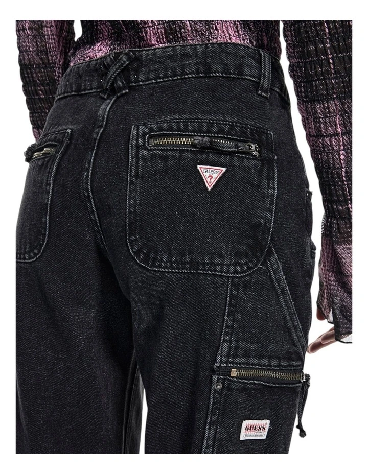 Originals Zip Carpenter Jeans in Black image 5