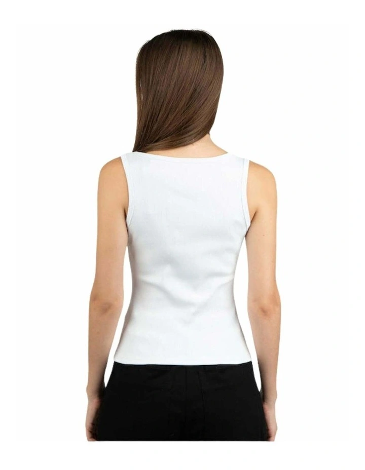 Viviana Logo Tank Top in White image 2
