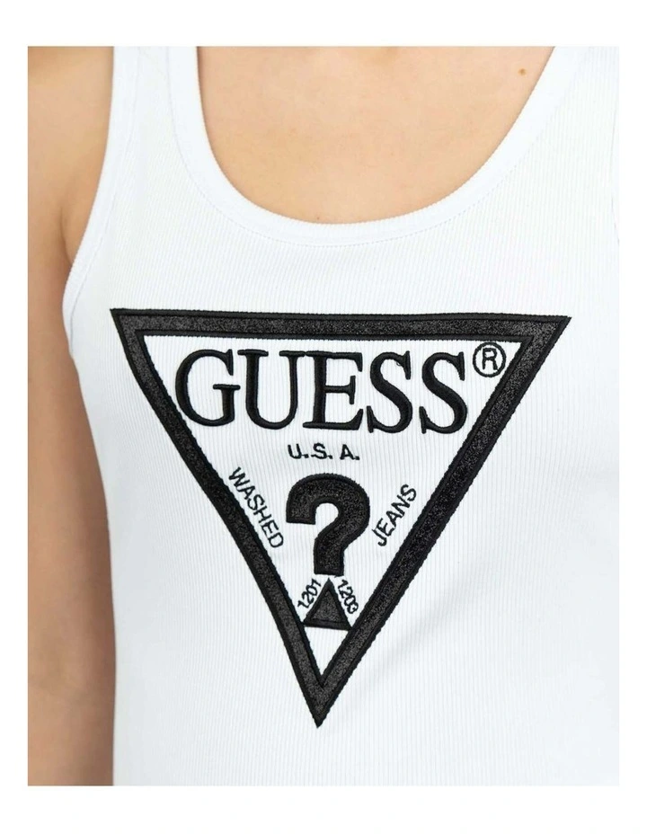 Viviana Logo Tank Top in White image 4