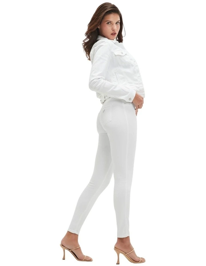 Eco Mid-Rise Sexy Curve Denim Jeans in White Wash image 2