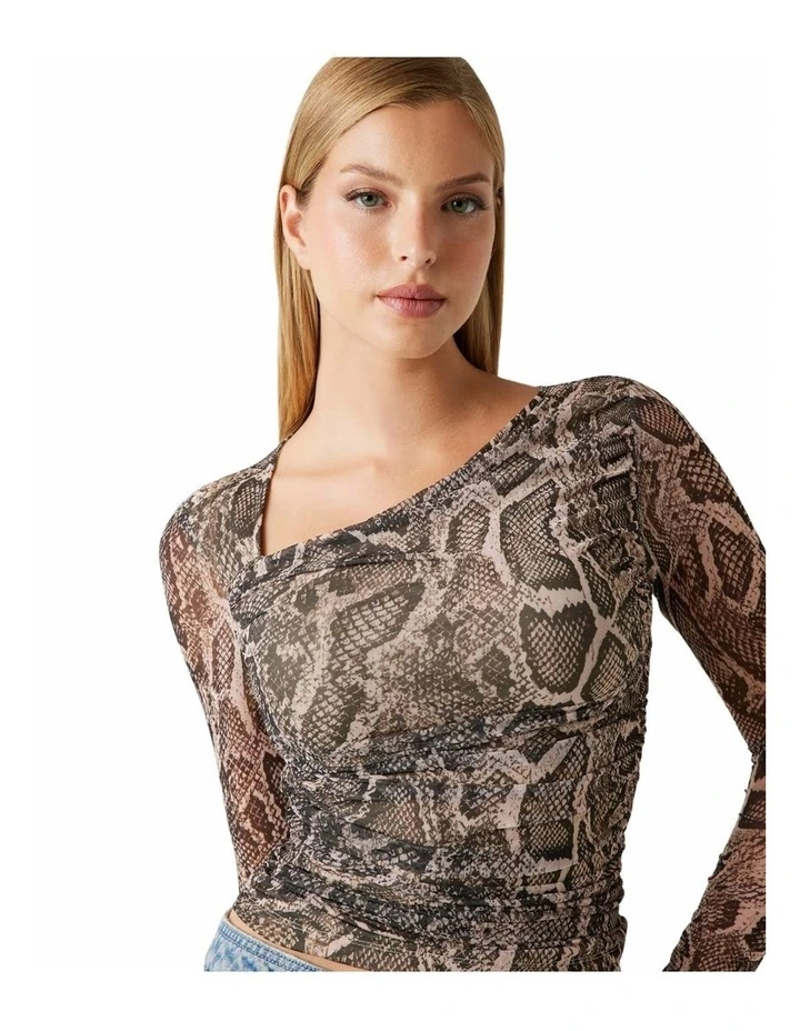 Bernardette Long Sleeve Top in Brown image 4