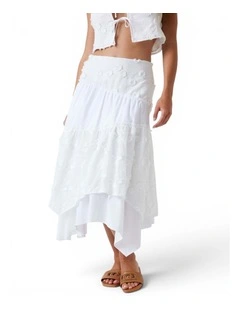 Zurey Midi Skirt in White