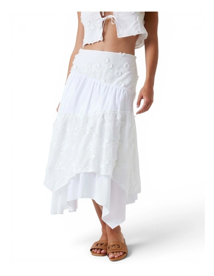 Zurey Midi Skirt in White image 1