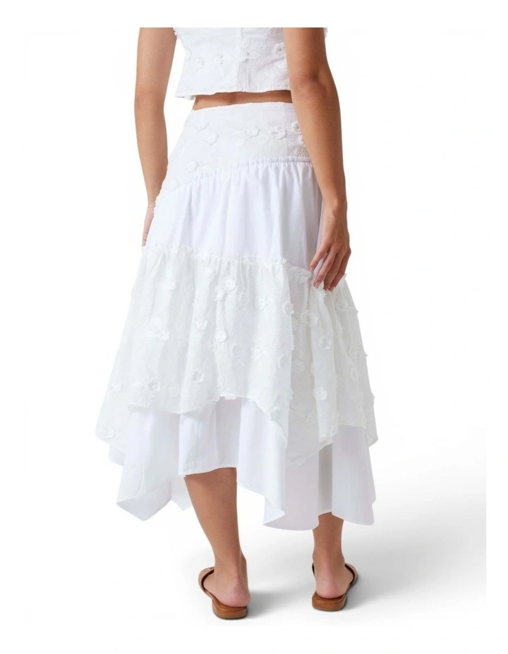 Zurey Midi Skirt in White image 3