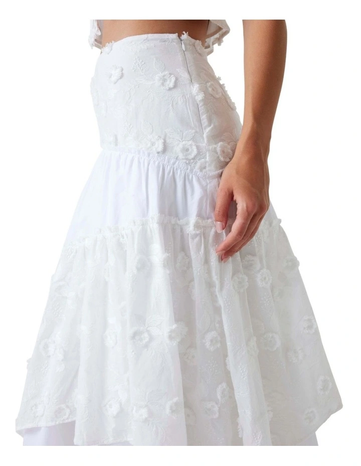 Zurey Midi Skirt in White image 4