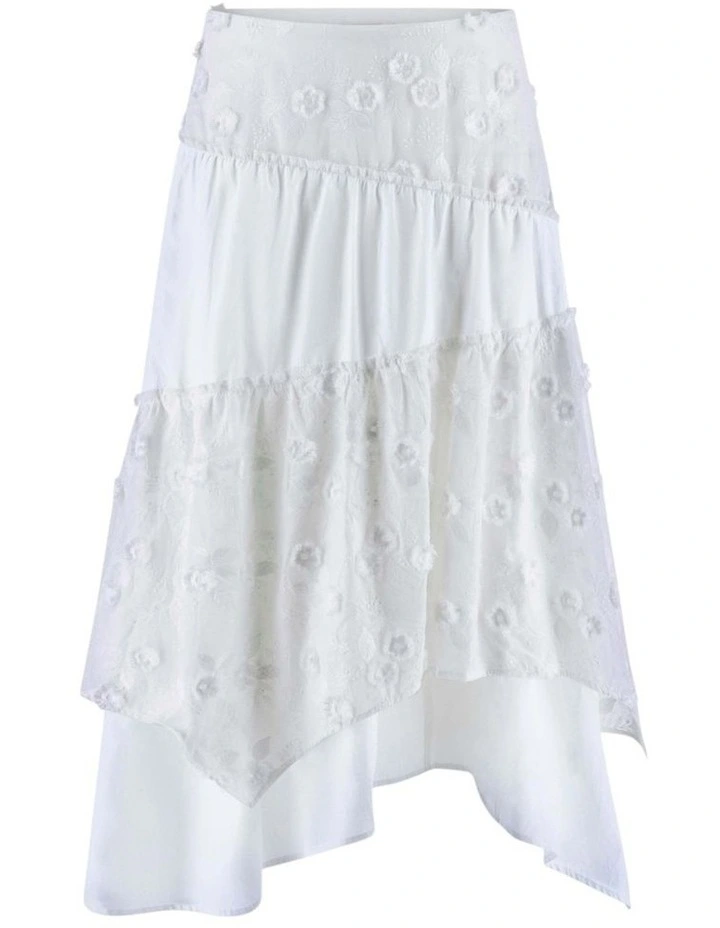Zurey Midi Skirt in White image 5