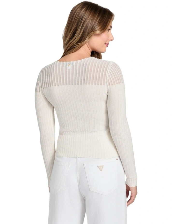 Rowena Chenille Sweater in White image 2