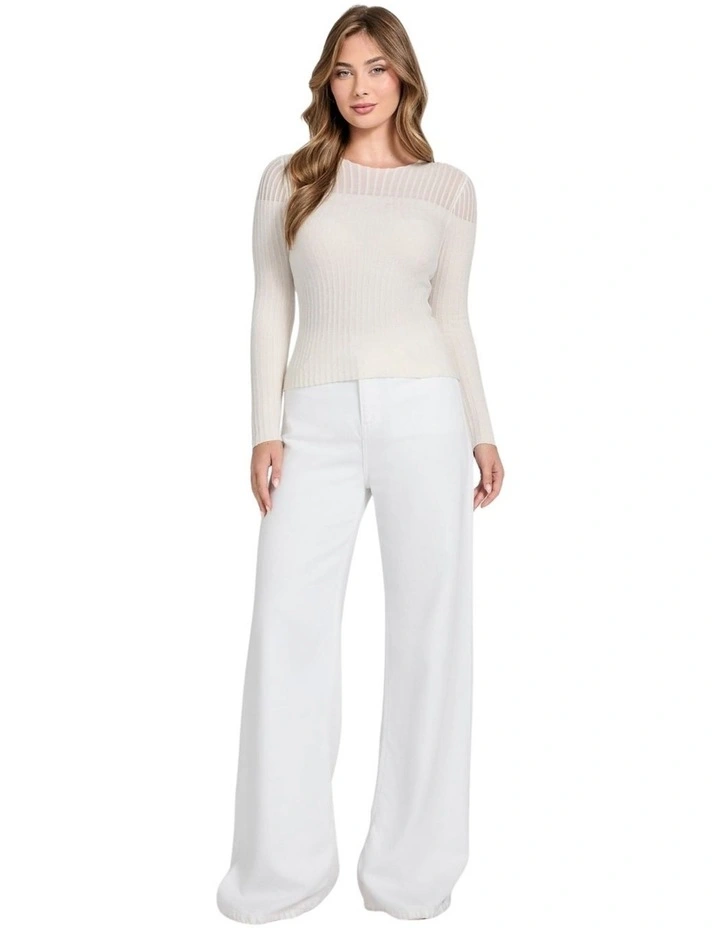 Rowena Chenille Sweater in White image 3