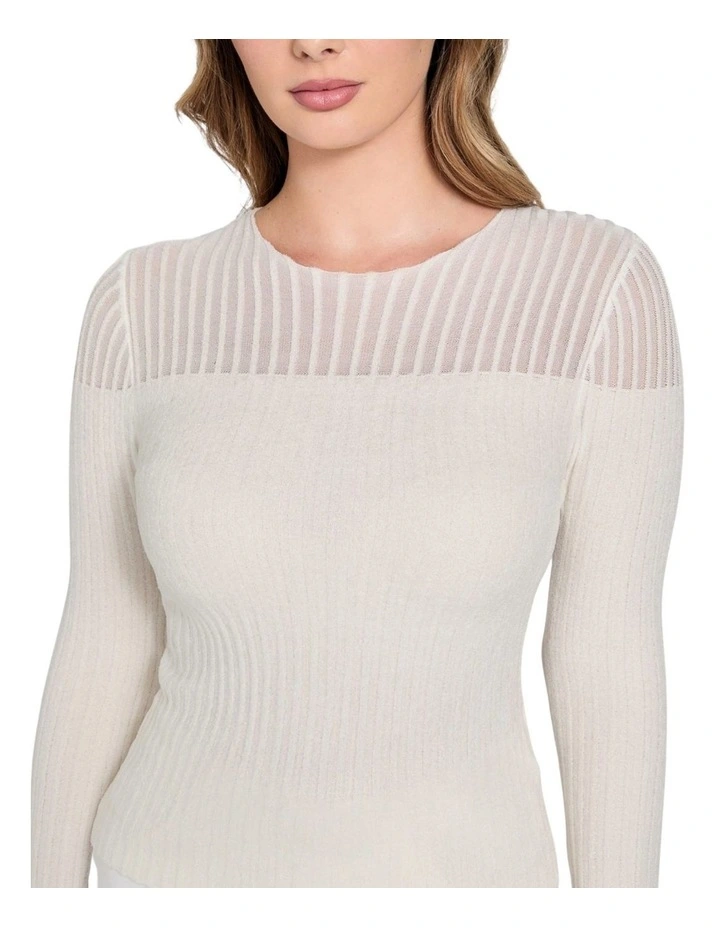 Rowena Chenille Sweater in White image 4