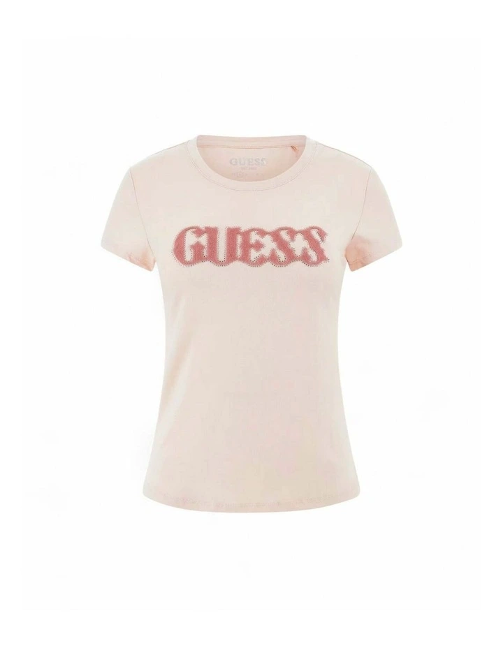 Short Sleeve Pony Hair Logo T-Shirt in Pink image 4