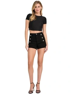 Ellie Denim Shorts in Black
