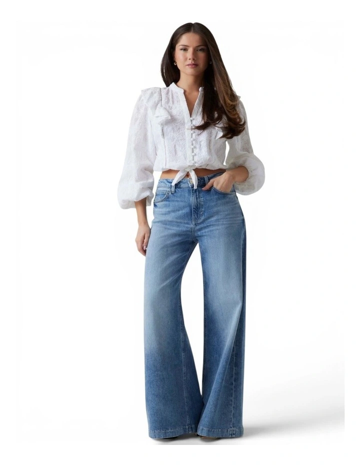 Long Sleeve Serin Top in White image 2