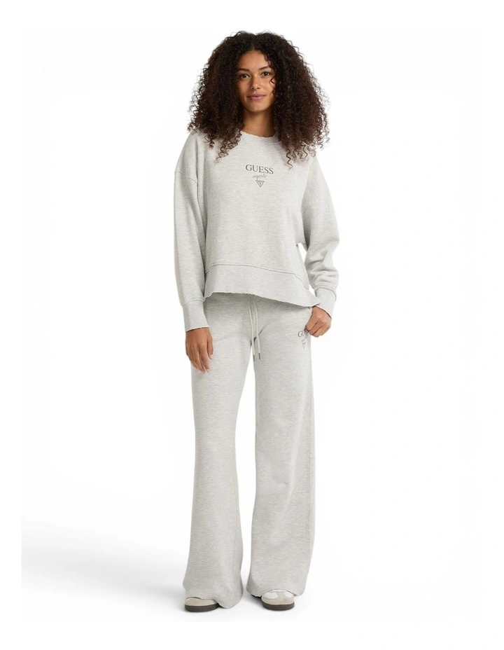 Originals Distressed Baker Crewneck Fleece Sweatshirt in Light Grey image 2