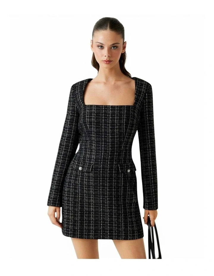 Sandra Tweed Dress in Black image 1