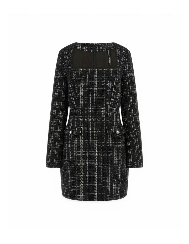 Sandra Tweed Dress in Black image 5