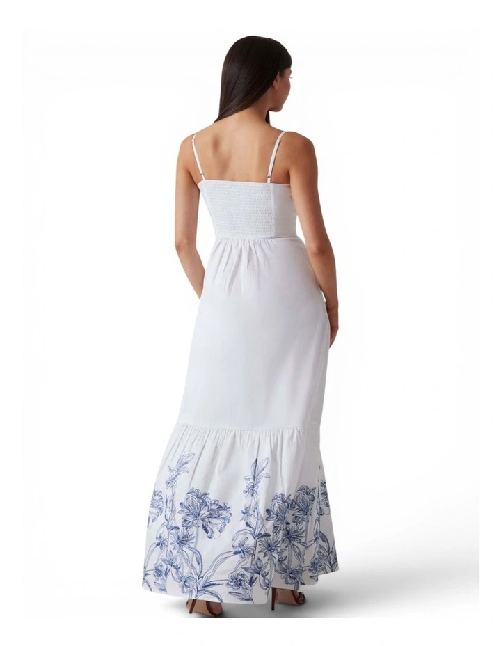 Blanche Place Embroidered Long Dress in White image 2