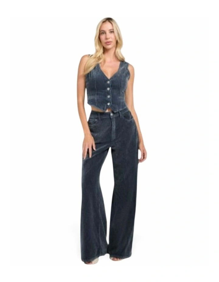 Eco Bellflower Wide Leg Jeans in Oasis Blue image 6