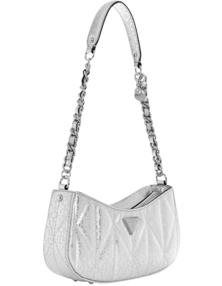 Aldina Top Zip Shoulder Bag in Silver image 2