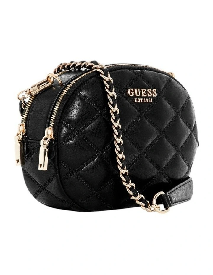 Tamsin Double Zip Crossbody Bag in Black image 2